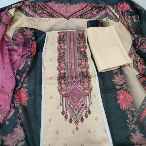 Unstitch 100% Cotton Three Piece