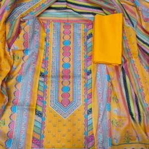 Unstitch Cotton Three Piece